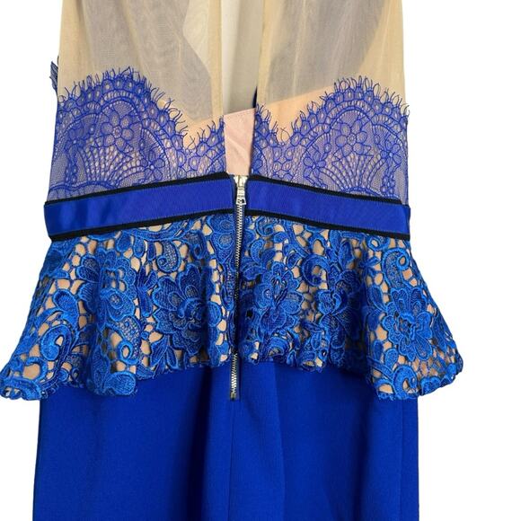 Three Floor Revolve West End Cobalt Blue and Rose Nude Dress NWT - Picture 8 of 13